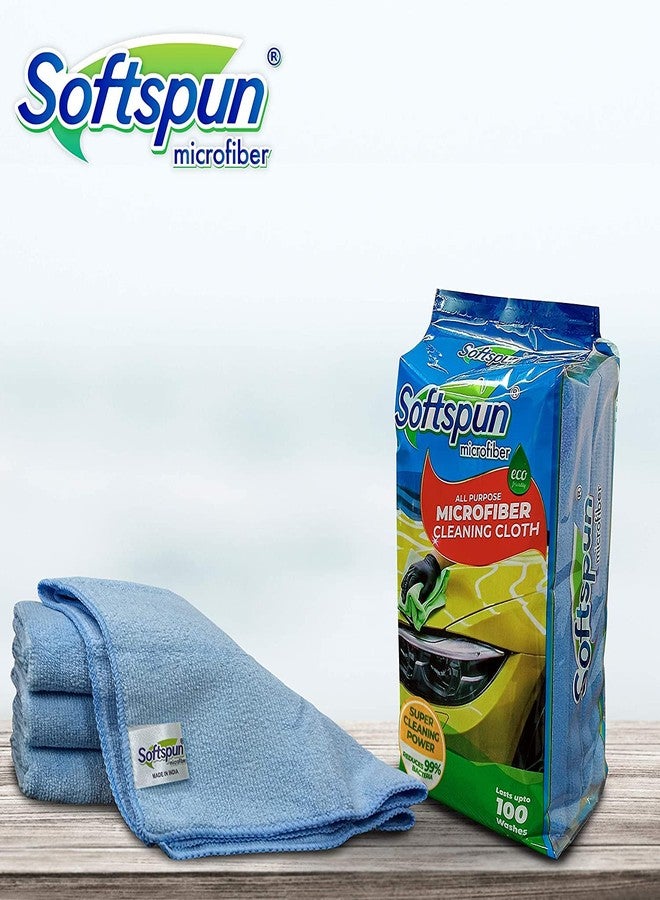 SOFTSPUN Microfiber Cleaning Cloths, 50x50cms 4pcs Towel Set 340 GSM Sky Blue. Highly Absorbent Lint and Streak Free Multipurpose Wash Cloth for Kitchen Car Window Stainless Silverware. - Image 2